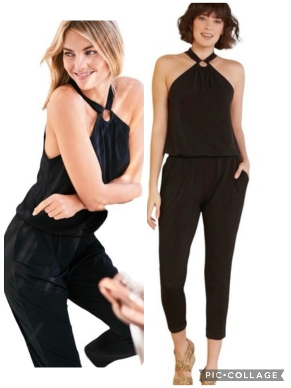 Peyton Jensen Jumpsuit Black Halter Knit Cropped Evereve M Chic Party